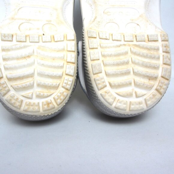 CROCS Classic Clog Women's 11 Silver Glitter Shimmer EUC Sparkle - Picture 12 of 13